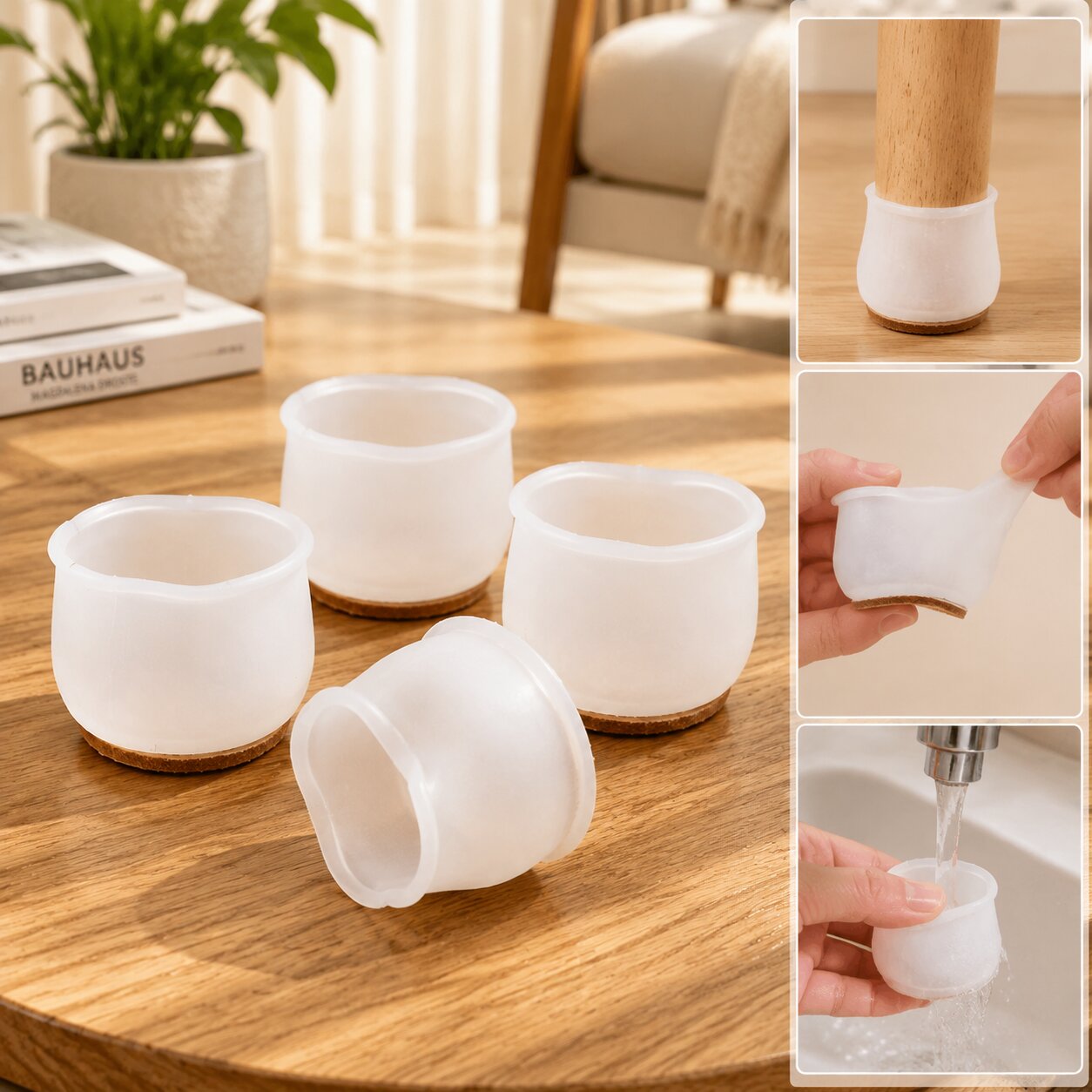 Silicone Furniture Feet Pads – Scratch & Noise Protection (4 Pc)