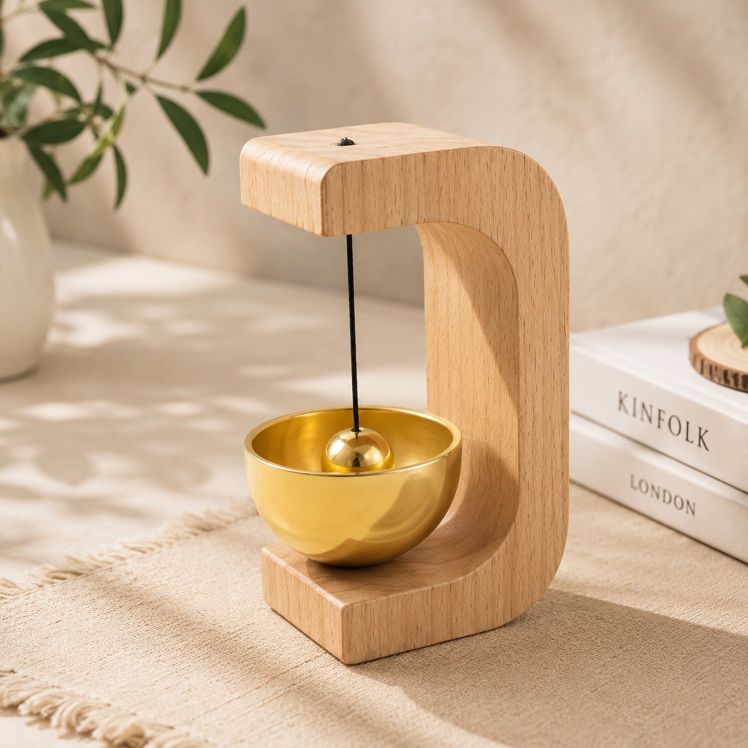 Zen Meditation Bell with Wooden Stand